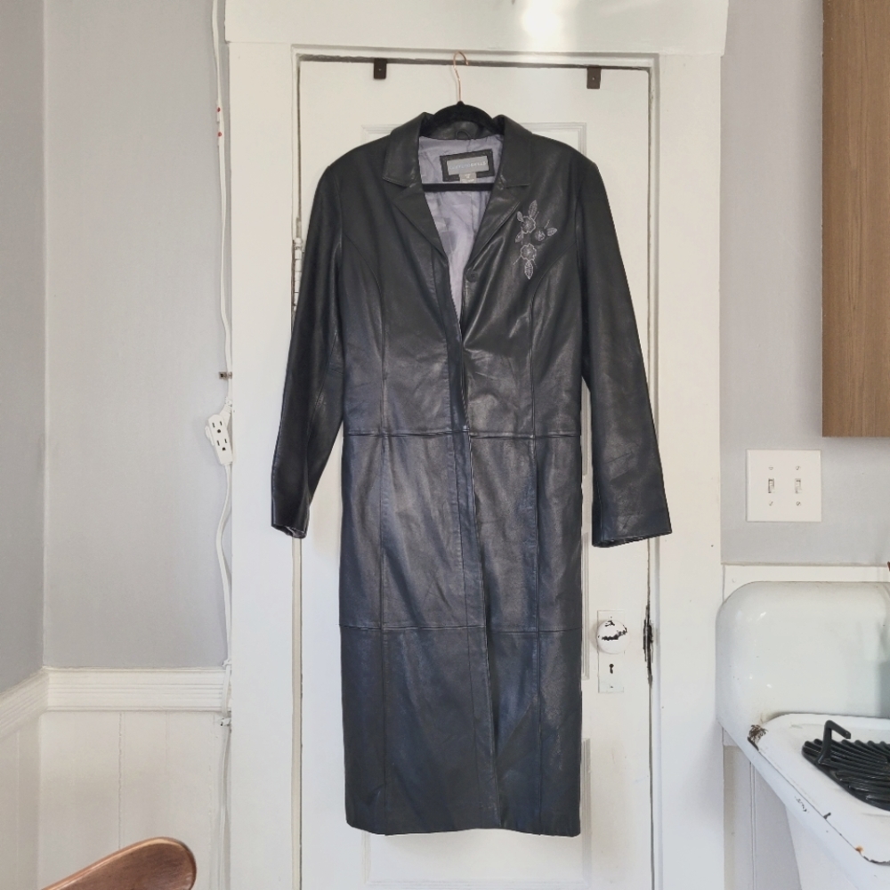 VINTAGE Leather Trench Coat
